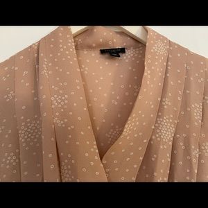 Ann Taylor Light pink & polka dots blouse